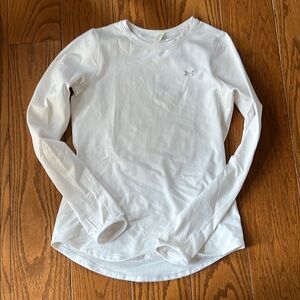 Under Armour White Long Sleeve Tee Soft Cotton Blend